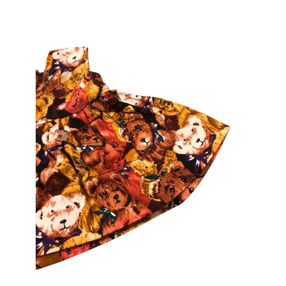 Homemade Teddy Bear Theme Small Medium Size Doll Jumper Dress Bow Accent - Picture 10 of 14